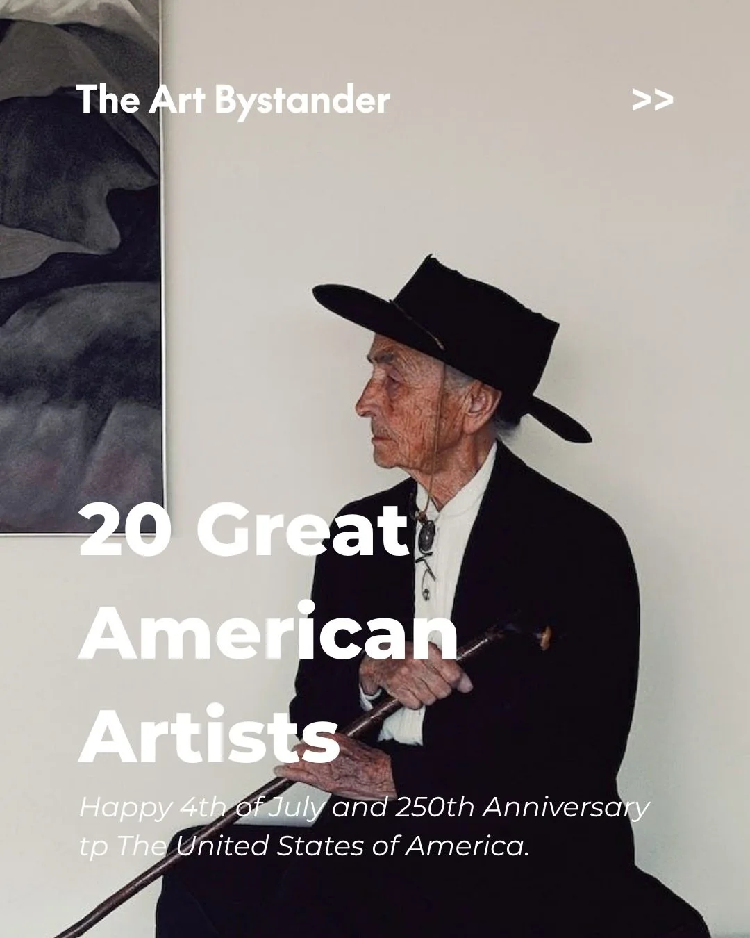 20 Great American Artists, non-exhaustive of course. Who are your favorites, dead or alive? Tell us in the comments.

1. Georgia O&rsquo;Keeffe. Magnified flowers and desert bones, American modernism&rsquo;s quiet radical.
2. Jackson Pollock. Flung p