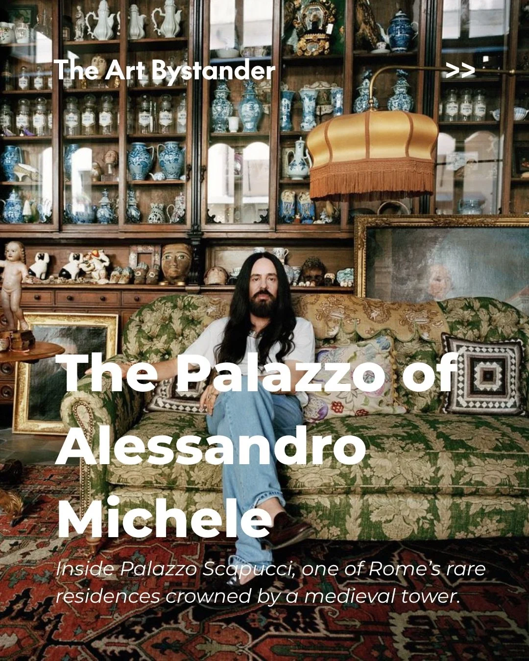 Inside Palazzo Scapucci, one of Rome&rsquo;s rare residences still crowned by a medieval tower, Alessandro Michele @alessandro_michele has made a home that feels less designed than excavated.

The former Gucci creative director, now at the helm of Va