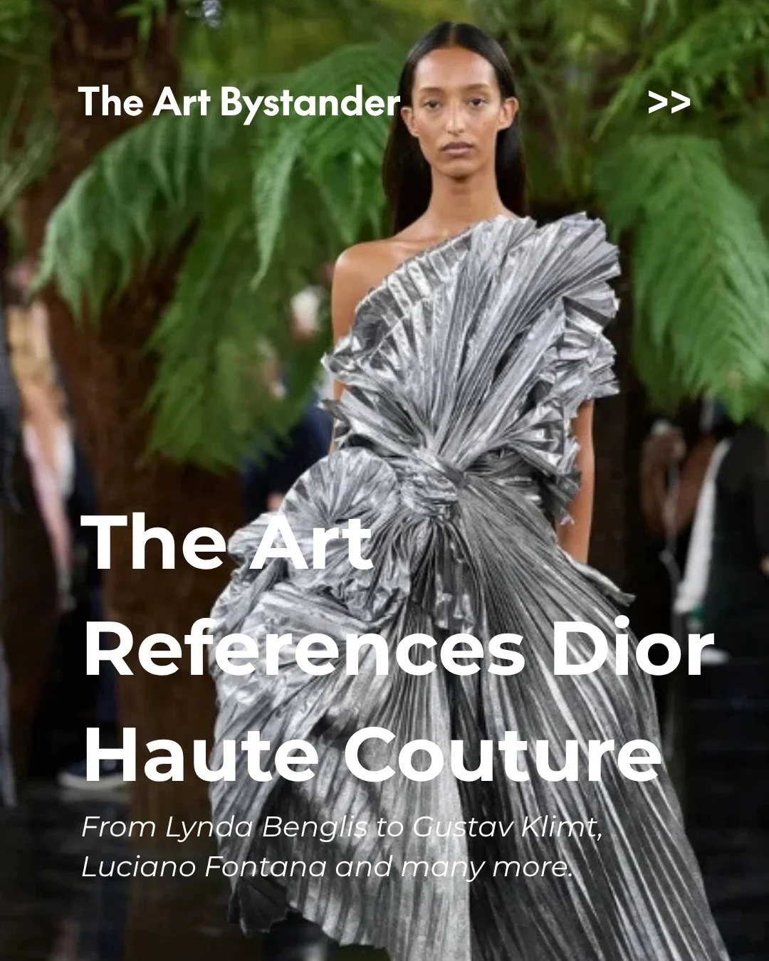 Jonathan Anderson @jonathan.anderson second Dior @Dior Haute Couture collection came with an art-history trail worth following.

Lynda Benglis was the starting point. Her sculptural folds, knots, pleated metal works, and luminous Peacock series echoe