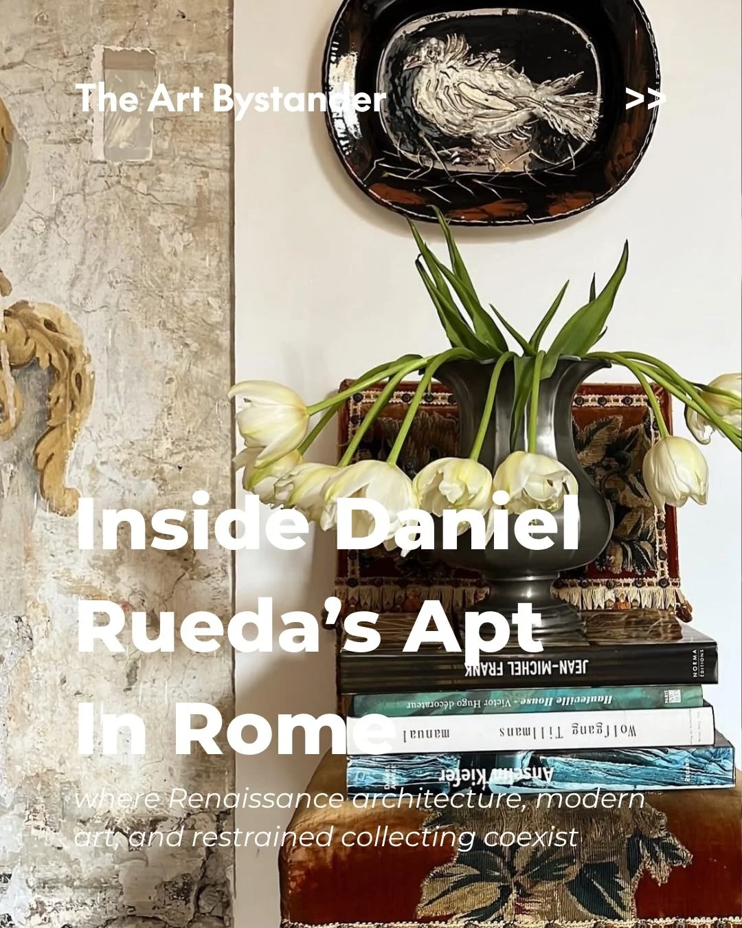 Inside Daniel Rueda&rsquo;s apartment at Palazzo Bonaventura in Rome, where Renaissance architecture, modern art, and restrained collecting coexist with remarkable ease.

Published by The World of Interiors with photographs by @matthieusalvaing, the 