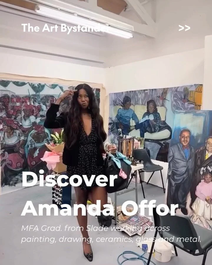 Amanda Sopuluchukwu Orakwue Offor (b. 2000, Chicago) @amanda_offor is a Nigerian-American artist working across painting, drawing, ceramics, glass and metal. Having begun her BFA at Cornell University, she has now graduated from the Slade School of F