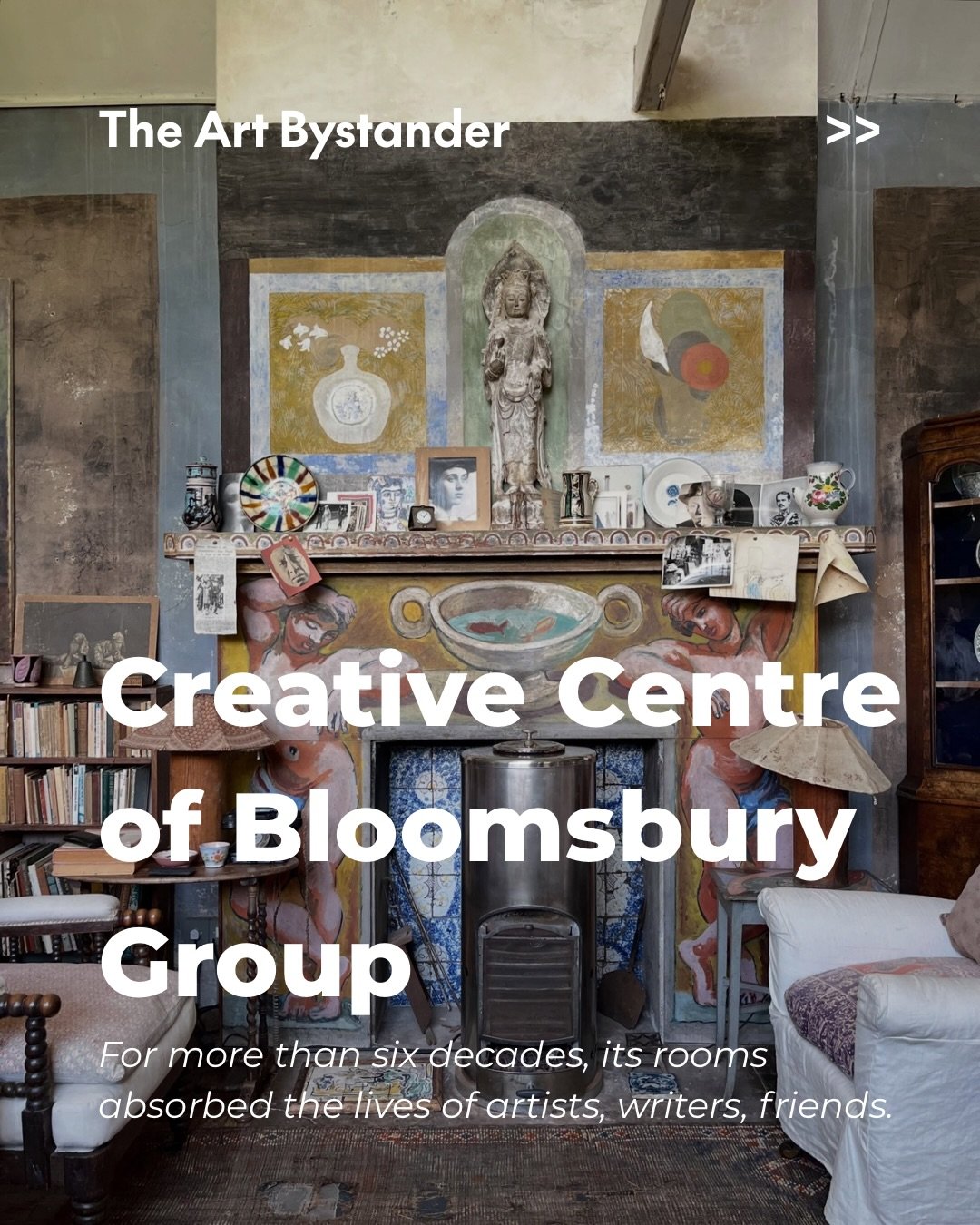 Vanessa Bell and Duncan Grant began renting the farmhouse near Firle, East Sussex, in 1916. Both were central to the Bloomsbury Group and, with Roger Fry, to the Omega Workshops, which set out to dissolve the line between fine and decorative art. At 