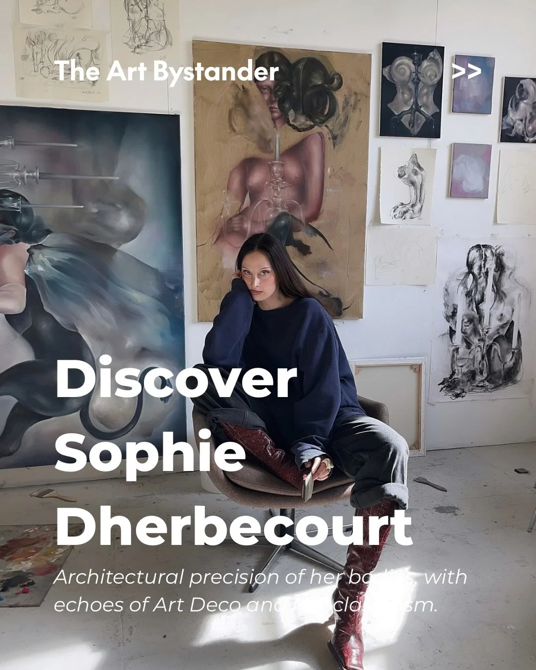 An artist trained to control the image is now teaching it to escape her and I just love it.

French painter Sophie Dherbecourt @sophiedherbecourt born in 1992 and based in London, studied graphic design in Lille and worked as an art director in Paris