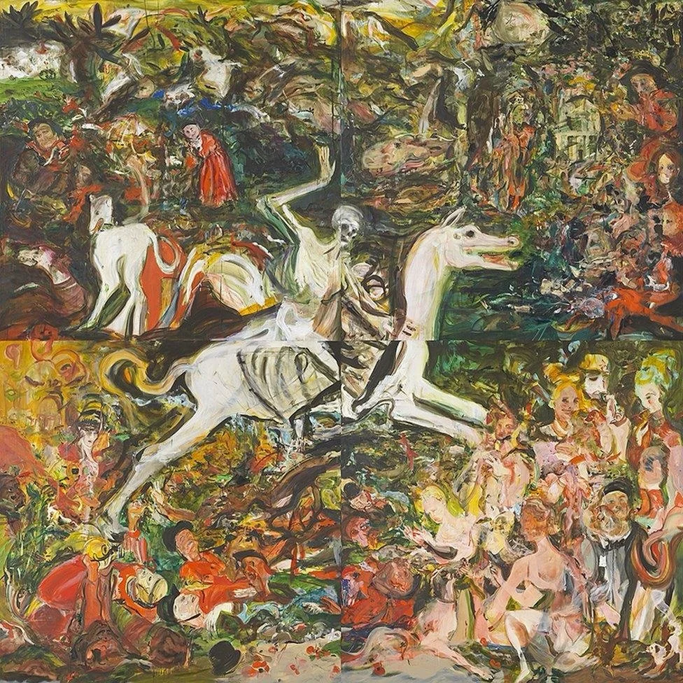 LOVEABLE ARTWORK SERIES: Cecily Brown, The Triumph of Death, 2019. Oil on linen, in four parts, 535.94 &times; 535.94 cm.

&ldquo;Through the act of painting, [Brown] transforms the scene into a lively ballet, a joyful, macabre dance.&rdquo;

Sylvain