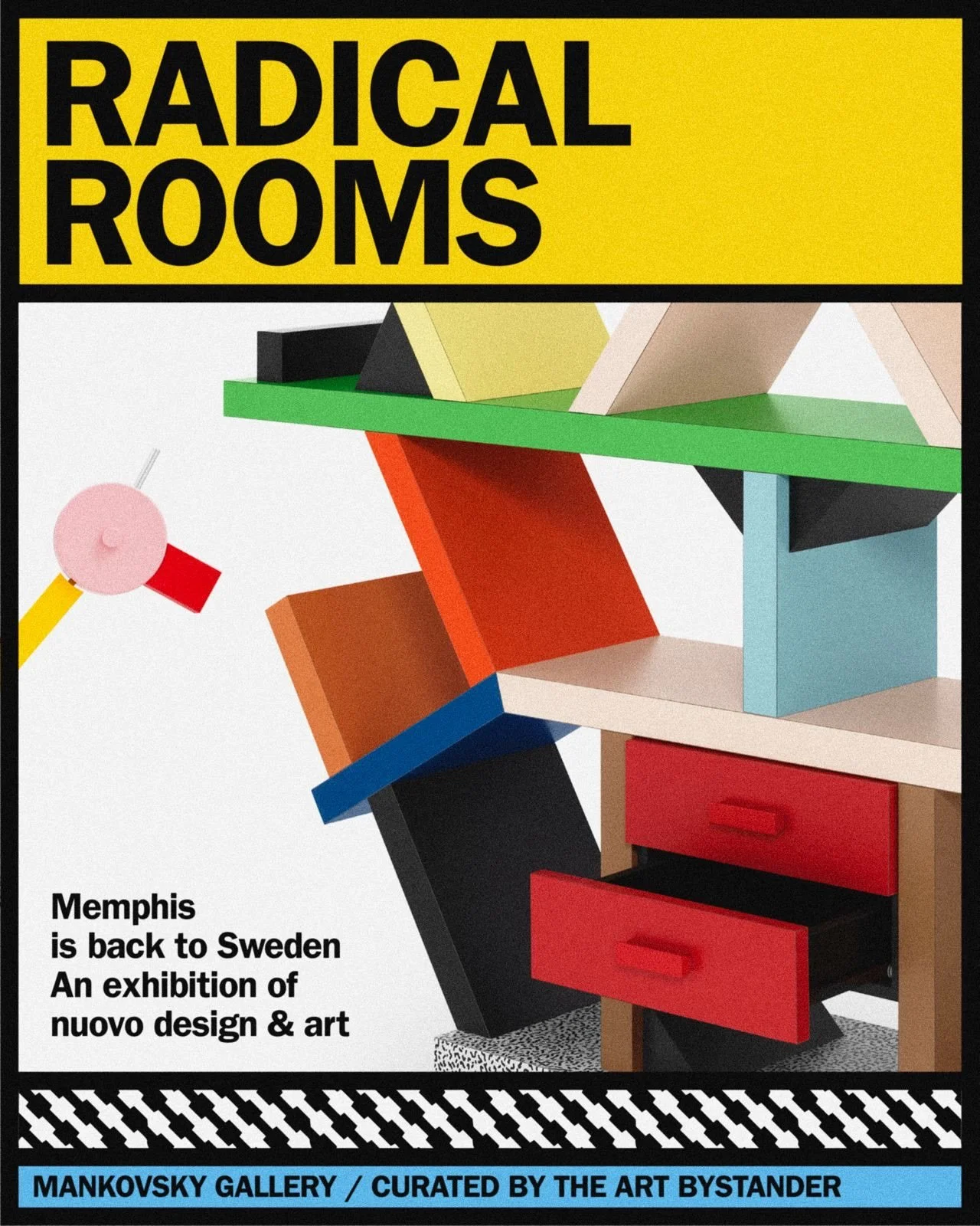 RADICAL ROOMS

The invitation was a drawing of a yawning dinosaur under a lightning storm. It went out in Milan in September 1981, for a show at a furniture showroom called Arc &rsquo;74 during the Salone del Mobile.

Around two thousand people came.