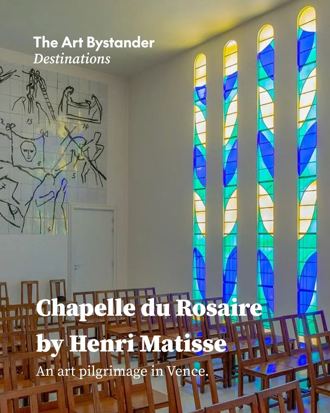 In the last years of his life, Henri Matisse built a chapel where colour no longer sat on a surface. It came through the windows and travelled across the room.

The Chapelle du Rosaire in Vence began with a nursing student, Monique Bourgeois, who car