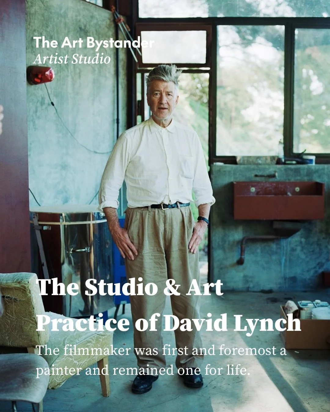 High above Los Angeles, in his Hollywood Hills compound, David Lynch created the life he had imagined as a young man: long days in the studio, coffee, cigarettes, music and the freedom to make things. To reach the room, you left the main house and cl