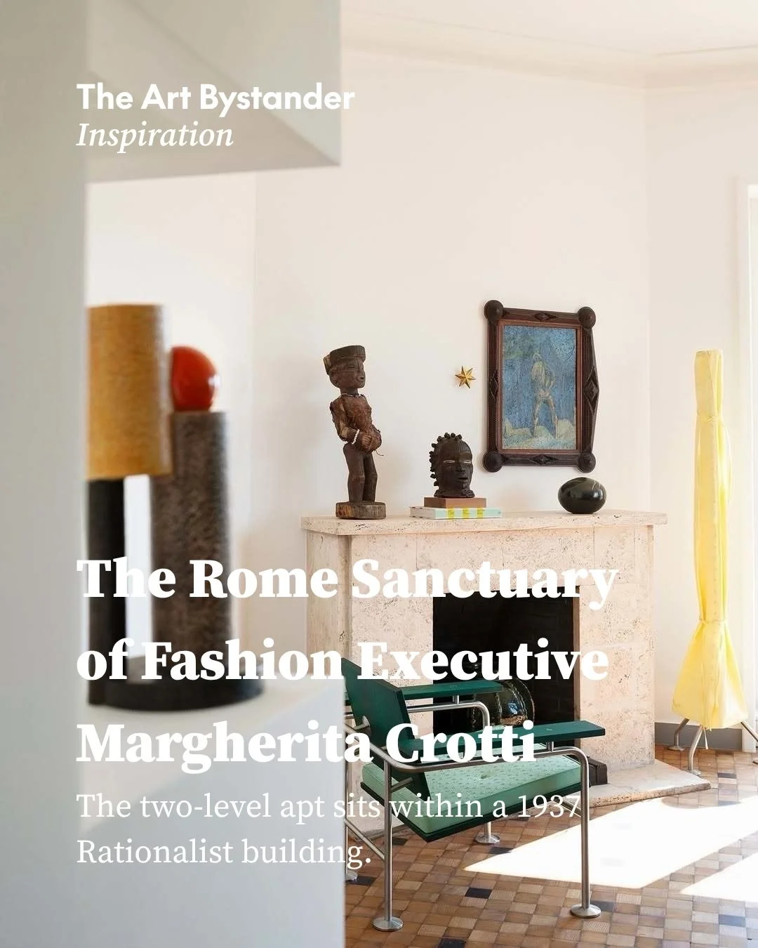The Rome home of fashion executive Margherita Crotti is a lesson in how to renovate without erasing the life that came before. The two-level apartment sits within a 1937 Rationalist building by Ernesto Puppo in the Trieste district, its rendered and 