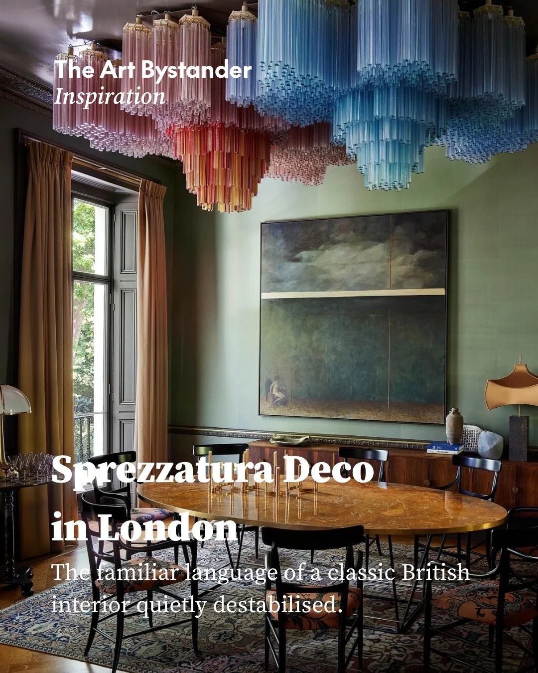 James Bond may be outside on the pavements of Belgravia, but inside, the mood belongs to Federico Fellini.

For this London apartment, Milanese AD100 firm @dimorestudio has taken the familiar language of a classic British interior and quietly destabi