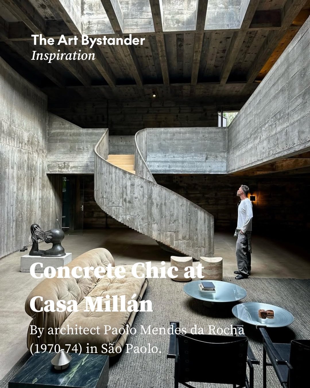Paulo Mendes da Rocha&rsquo;s S&atilde;o Paulo house, 1970&ndash;1974.

At Casa Mill&aacute;n, the street pavement continues towards the living room. An unusual starting point for a private home, allowing the city a presence within the domestic inter