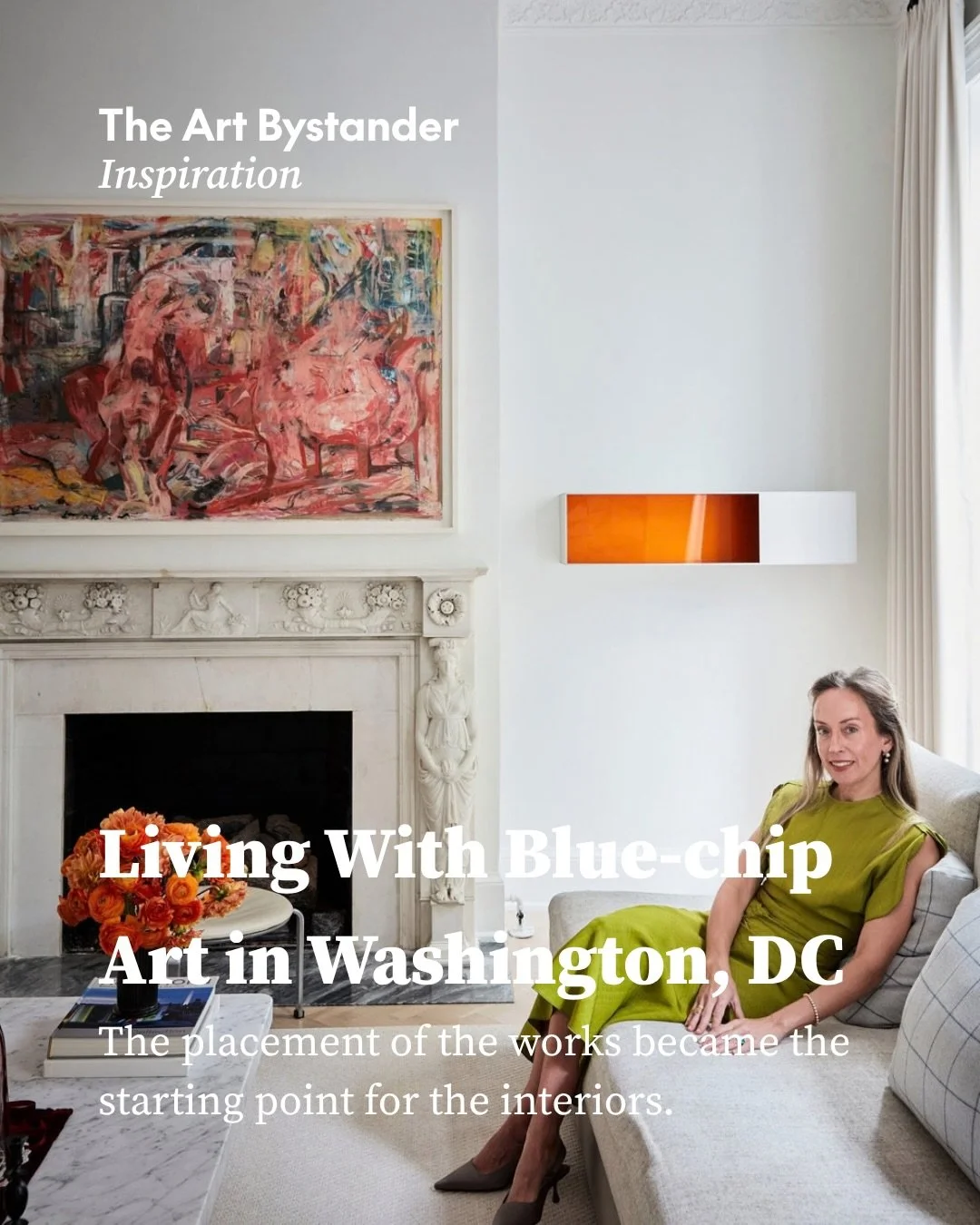 In Washington, DC, Melissa Colgan @melissacolganinteriors has reshaped a historic Georgetown townhouse around the collection of Elizabeth Miller and Dan Sallick. Ornamental plasterwork, carved marble fireplaces and classical columns preserve the buil