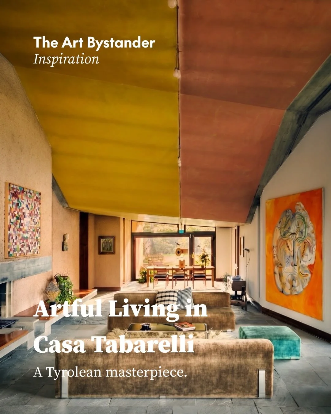 Casa Tabarelli turns the geometry of a vineyard into a way of living.

Conceived in 1967 for Laura and Gianni Tabarelli in Cornaiano, South Tyrol, and completed in 1970, the house follows the logic of the surrounding pergolas. Parallel walls trace th