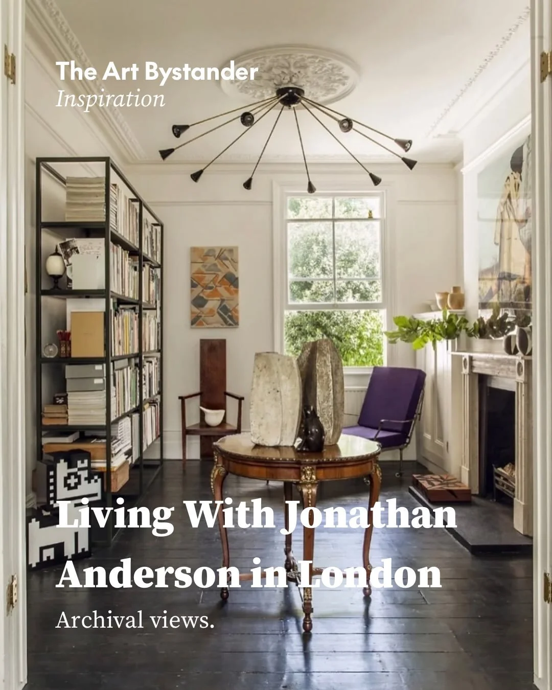 Jonathan Anderson&rsquo;s North London home, seen during his Loewe years.

&ldquo;My collection is like a weird diary,&rdquo; @jonathan.anderson told Skye Sherwin for Art Basel in 2019. &ldquo;The pieces remind me of the moods I was in at specific ti