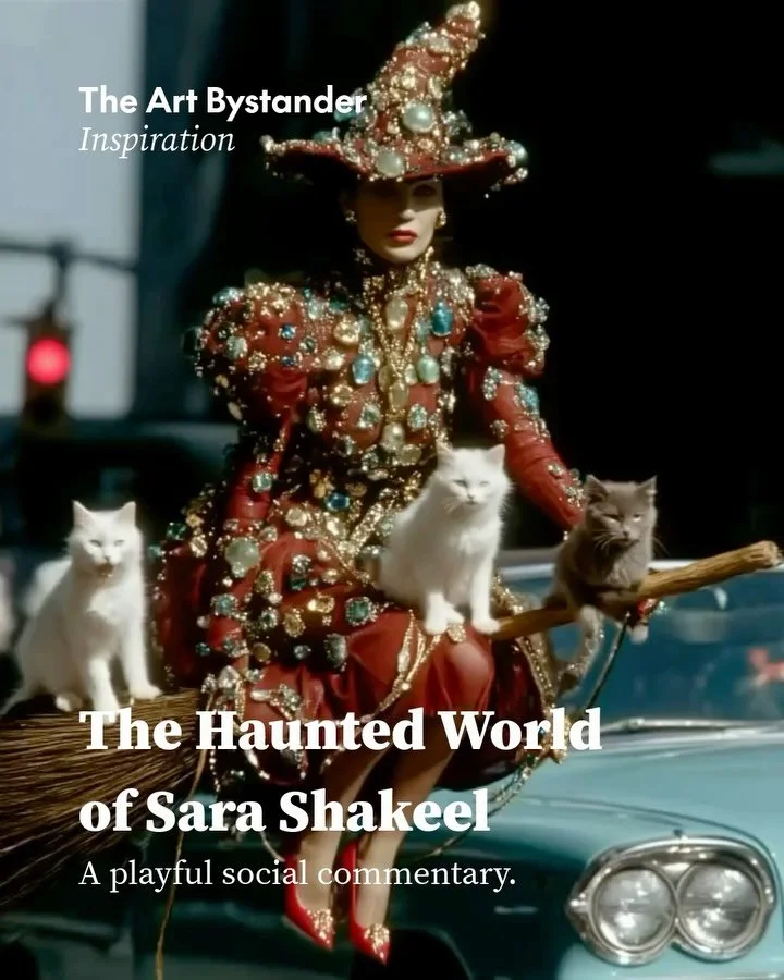 Even Sara Shakeel&rsquo;s ghosts dress for the occasion.

Ghosts, pumpkins and witches enter the Pakistani artist&rsquo;s glittering universe, where Halloween&rsquo;s familiar cast acquires the extravagance of jewellery. The pleasure lies in the mism