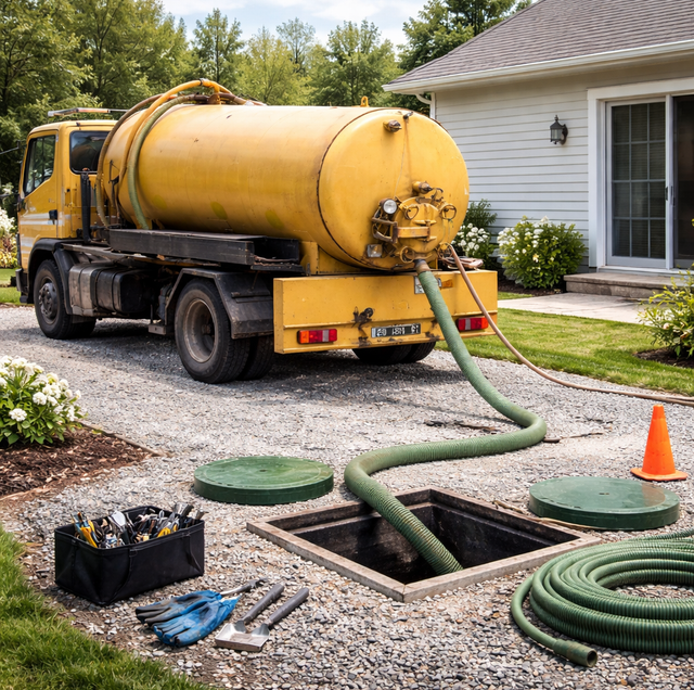 aerated septic drain field with lush grass cover