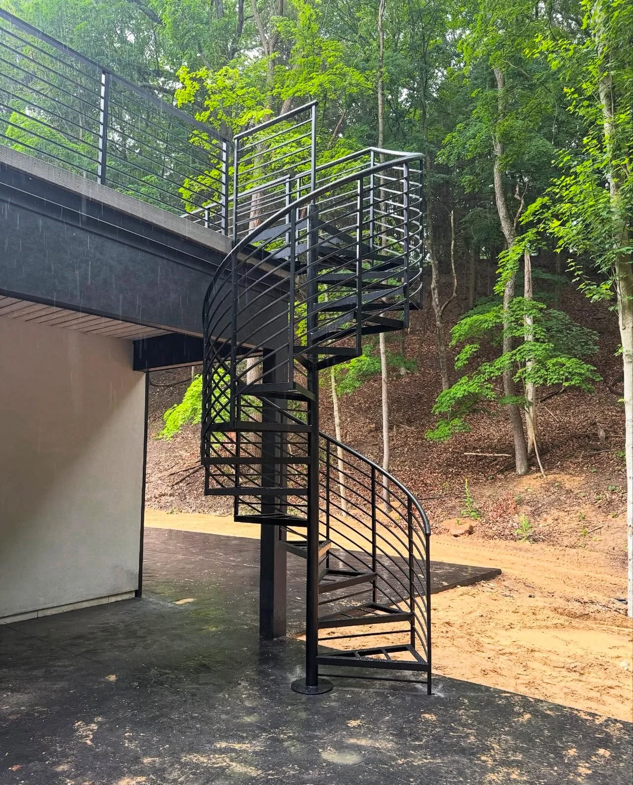 Ourdoor spiral iron staircase