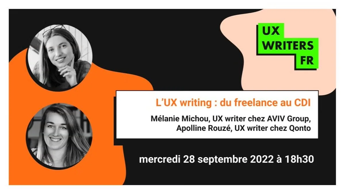 Image de garde de la vidéo Youtube - replay de la conférence sur l'UX writing avec UX Writers FR