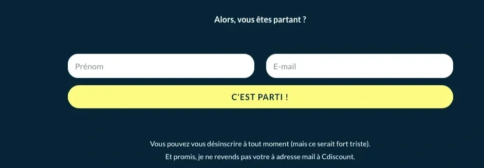 Mon formulaire d'inscription à la newsletter