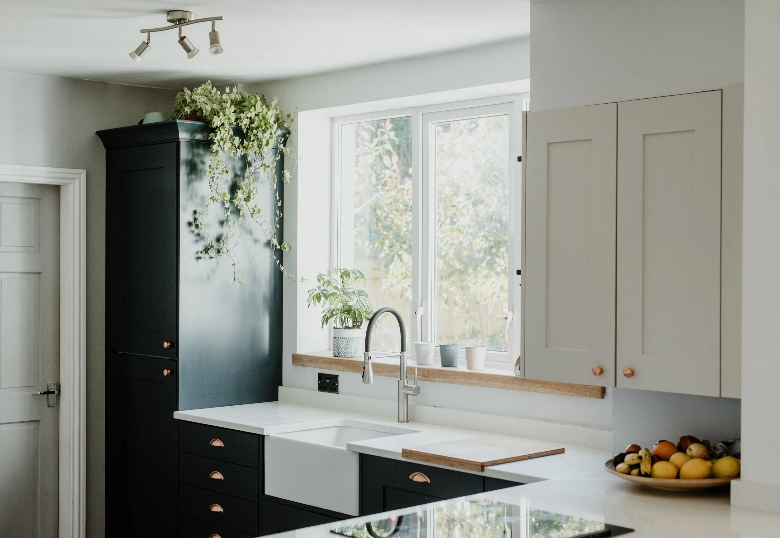 modern kitchen with dark and earthy tones
