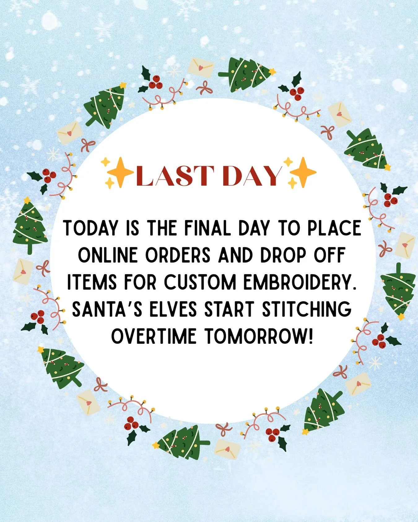 Get your orders in today! 🤶🏻 🎁