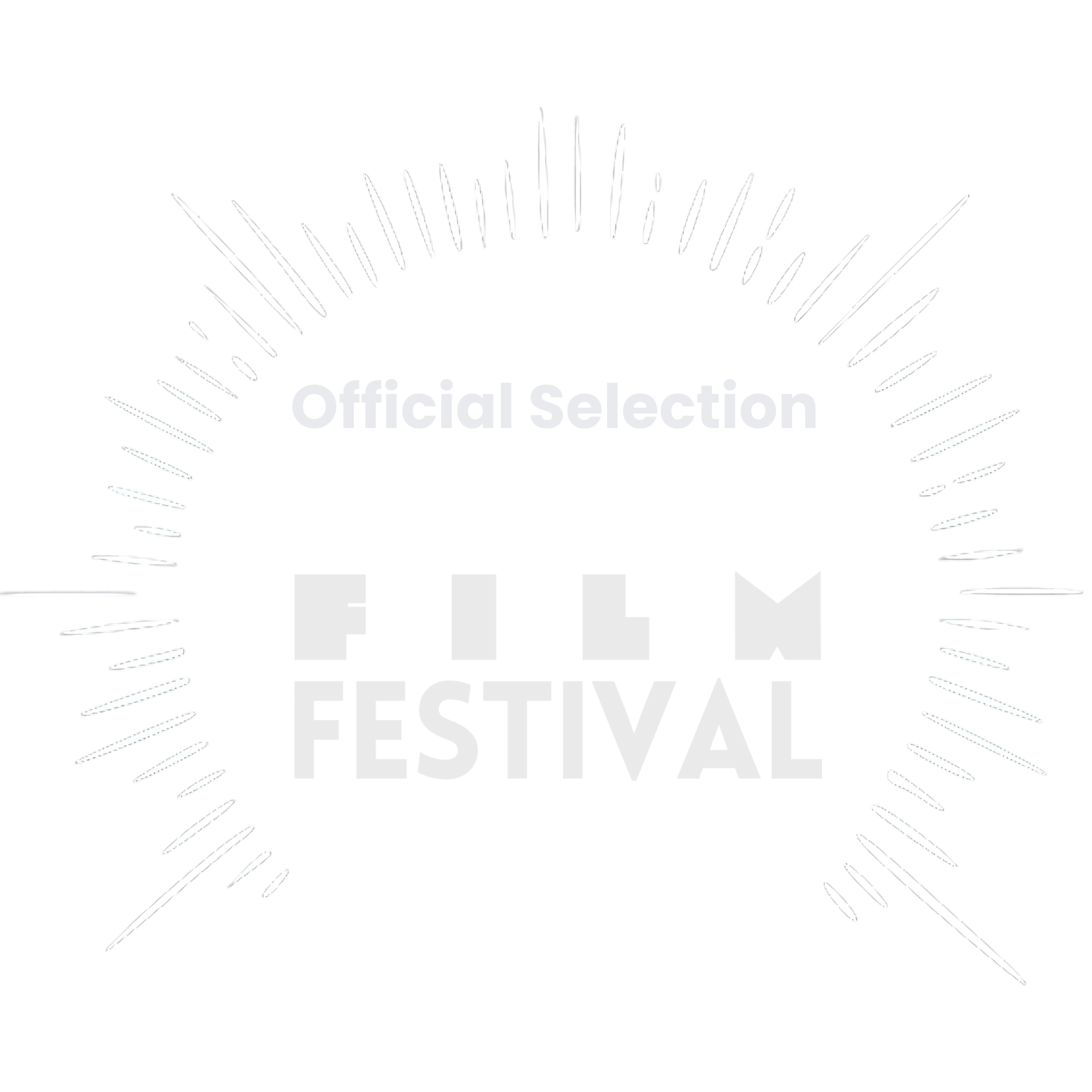 Graphic promoting the 2025 Sunrise Film Festival, selected by BIFA, featuring bold text and radiating lines on a black background.