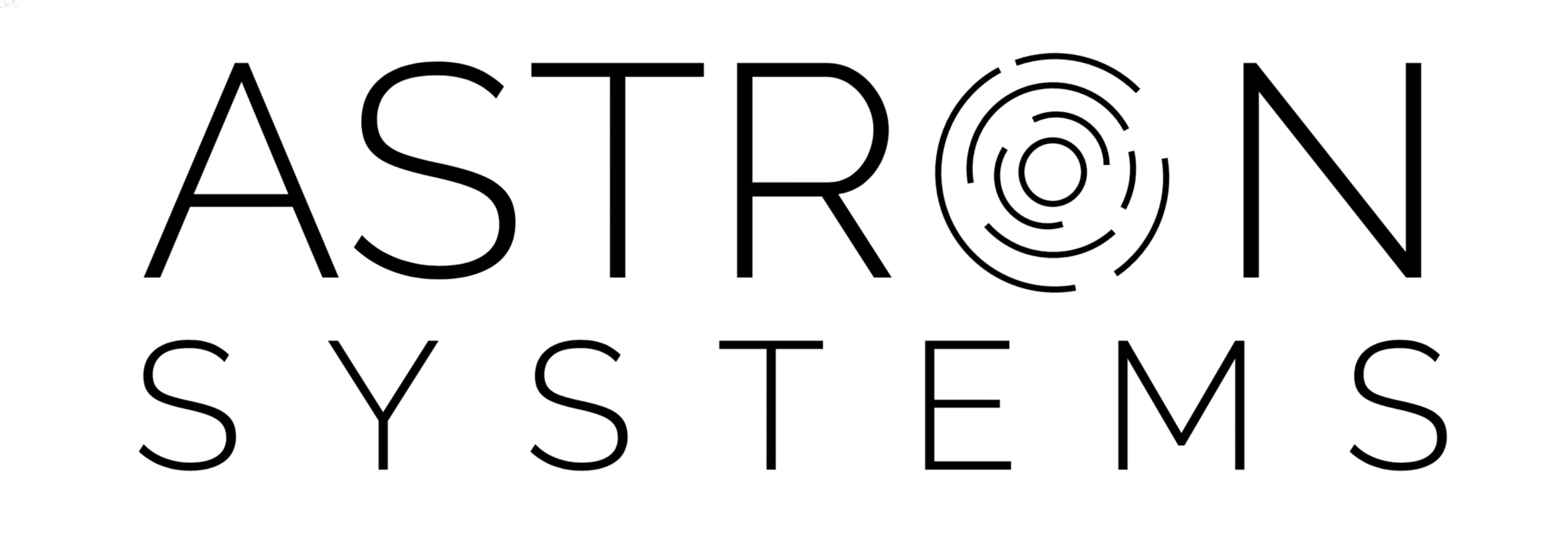 Outline of the words 'ASTRON SYSTEMS' with no background.