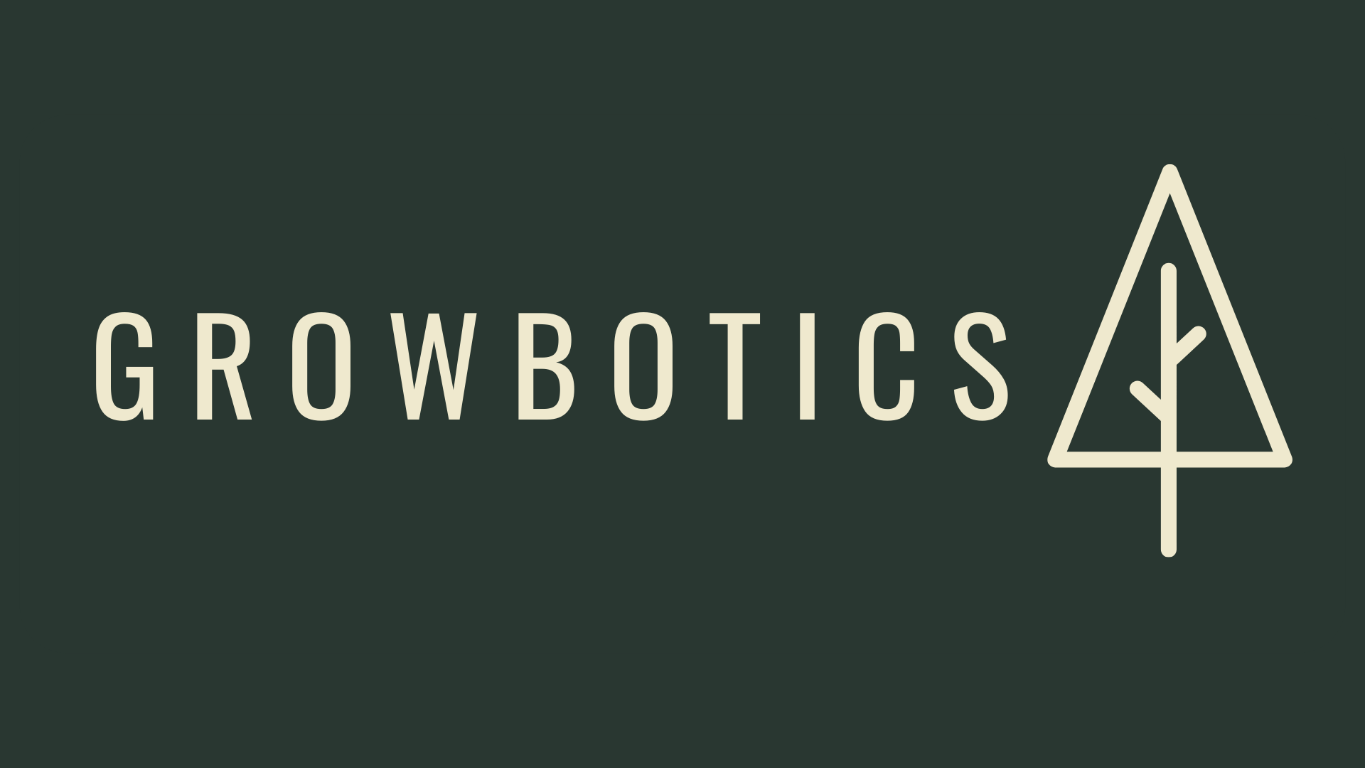 Growbotics logo with the word 'GROWBOTICS' and a stylized tree icon on a dark background.