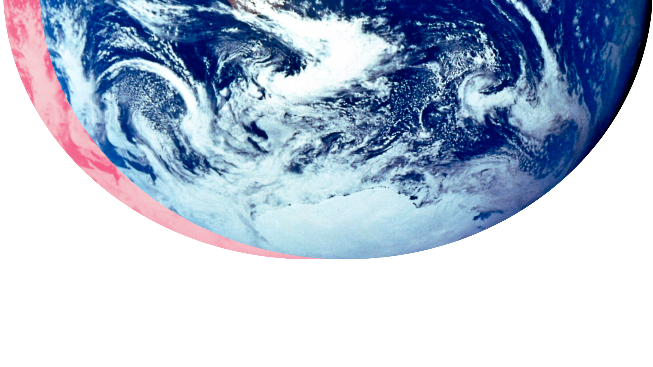 Image of Earth from space with visible swirling cloud patterns.