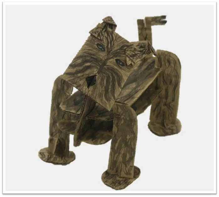 Cardboard sculpture dog 2021