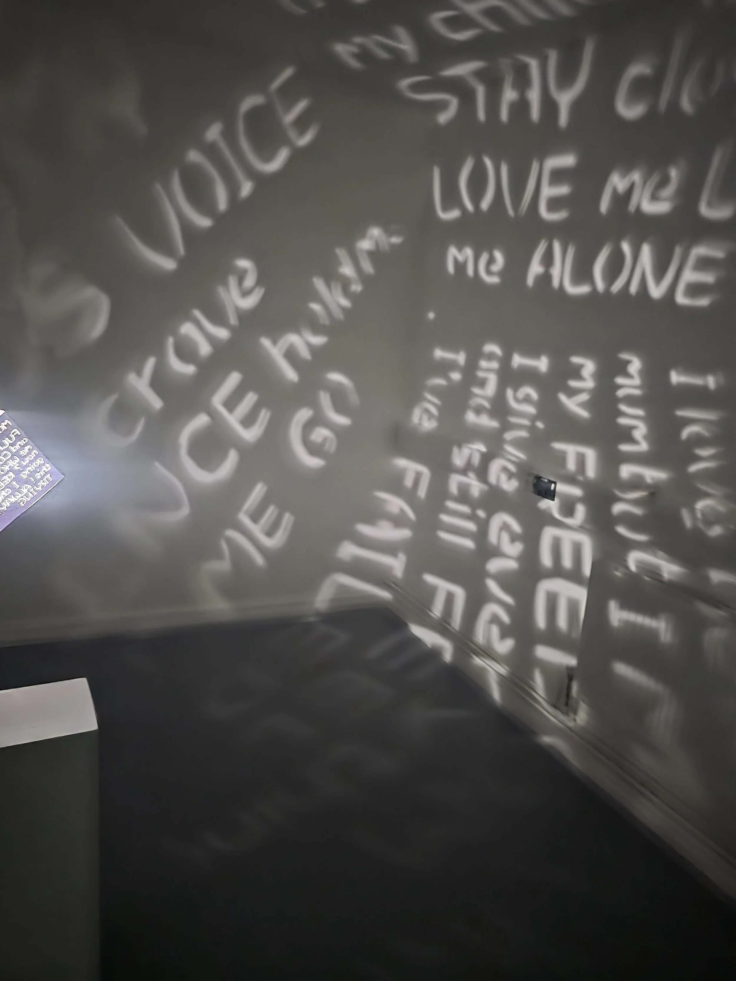 Maternal thoughts light box projection 2025