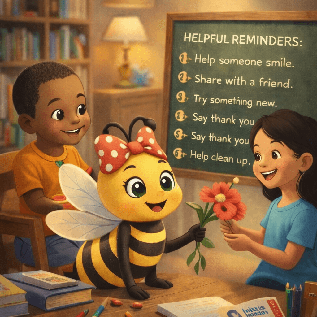 Careful Be helpful reminders with Lucy the Careful Bee for classroom kindness