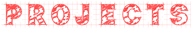 Projects header written in a technical font