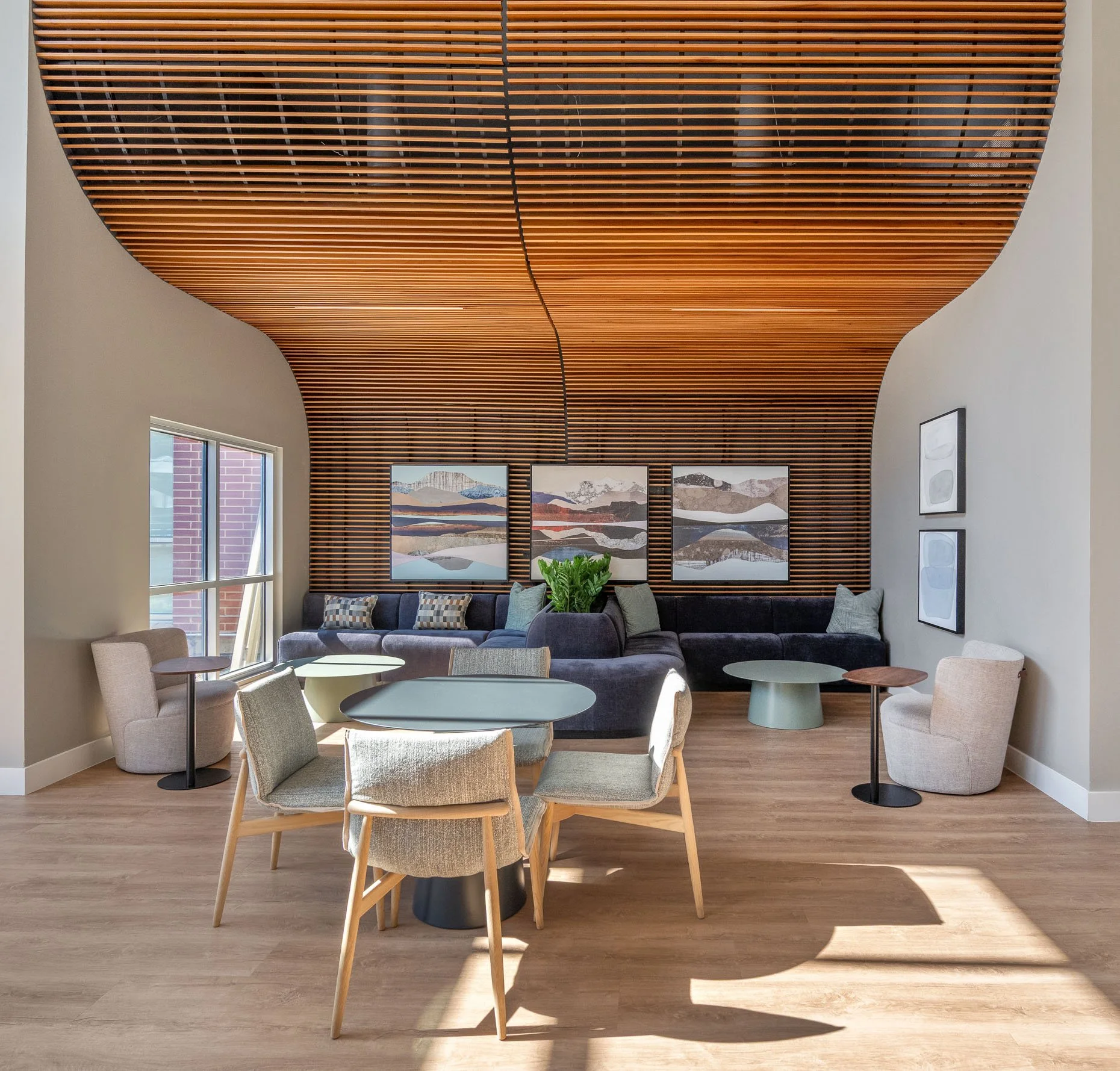 Community room in Avalon Bay apartment complex