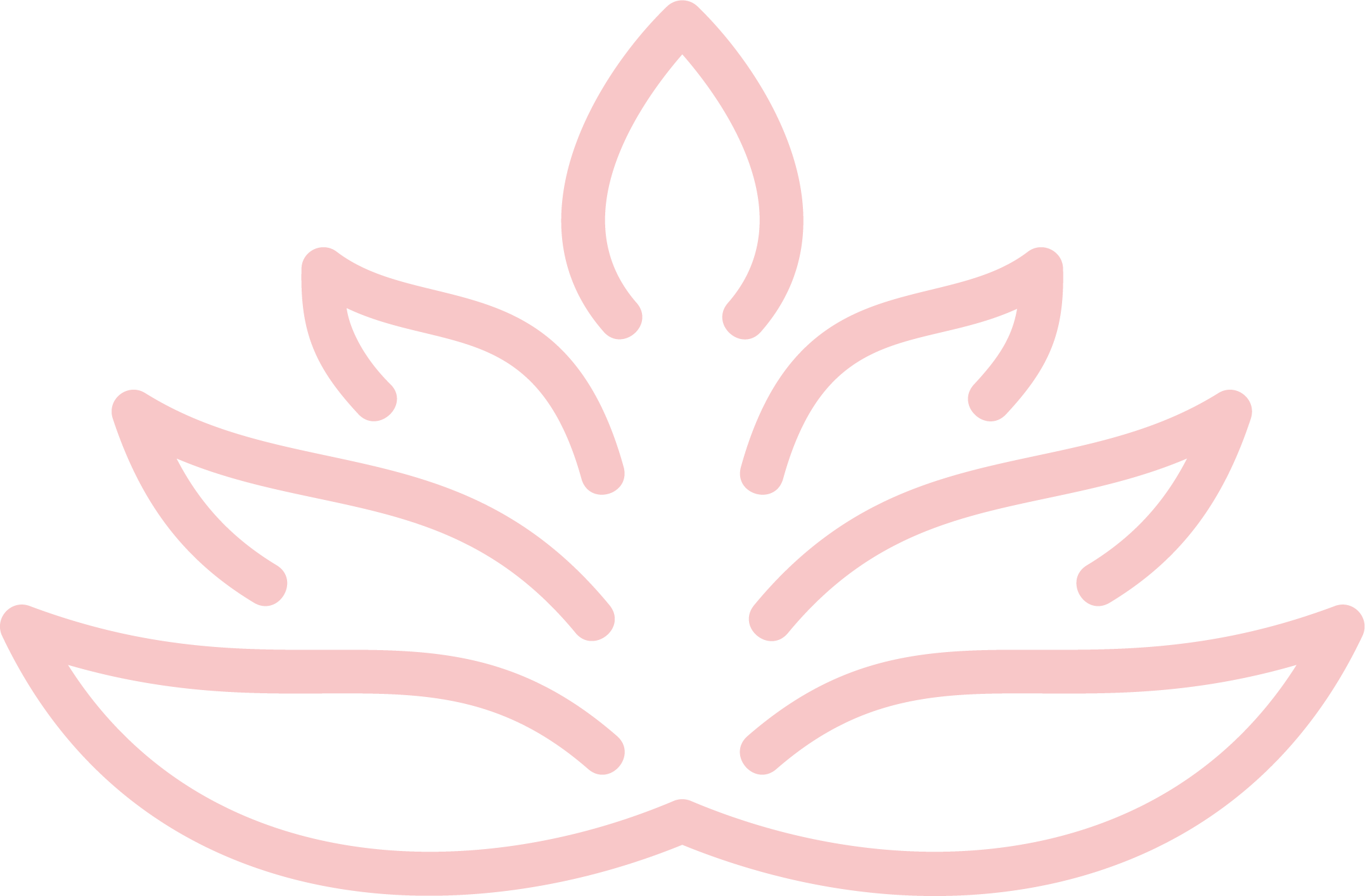 Light pink lotus flower outline on black background