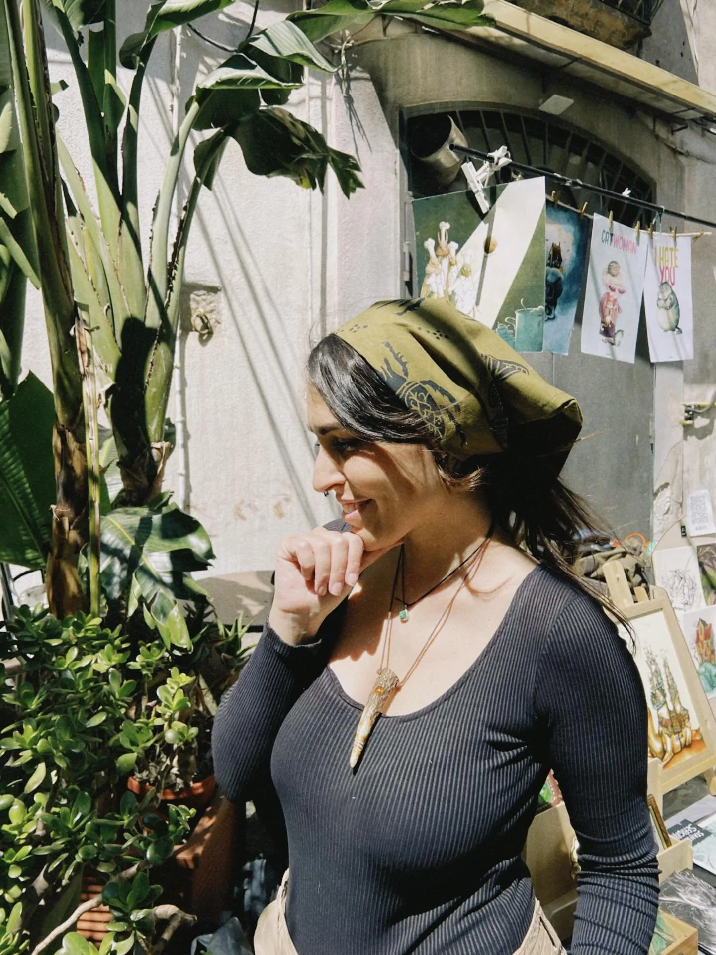 Forest Magic bandana, hand-printed and sown by me! 🦋

Worn my the most beautiful @labblatta_