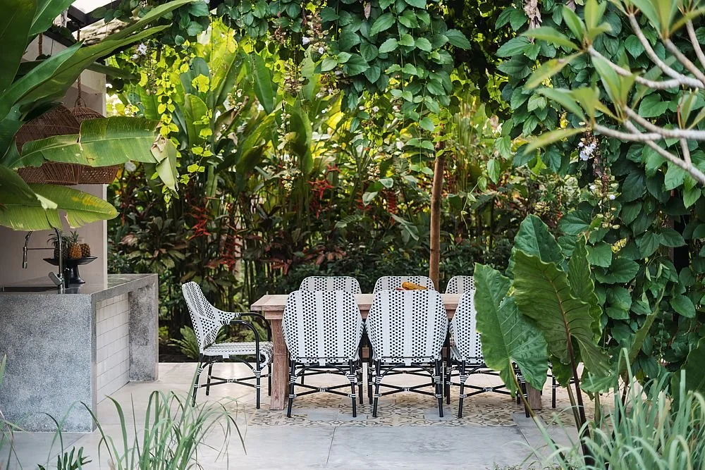 Alfresco eating is perfect on a hot summer's night with a patio designed by Monique Holland.