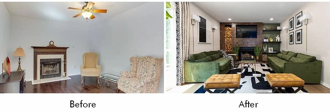 An unused living room becomes a vibrant space to entertain.