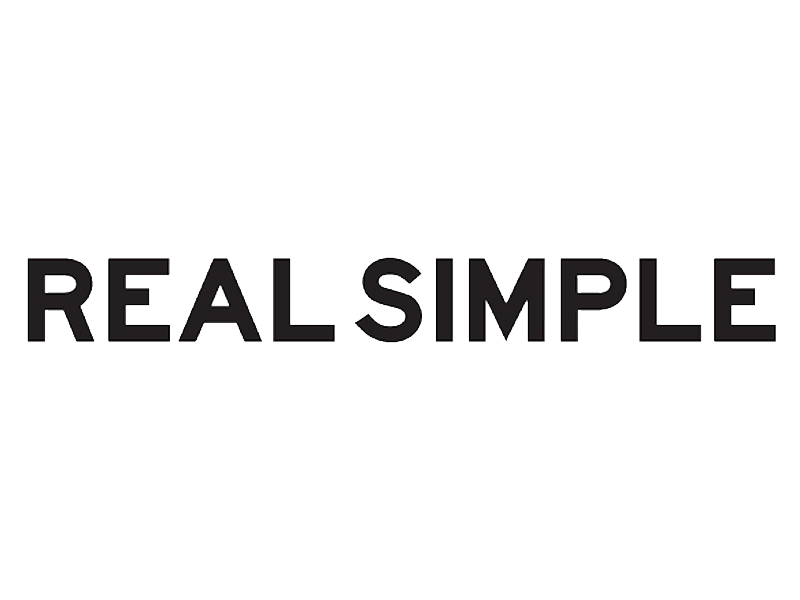 The words "REAL SIMPLE" in bold black font on a transparent background.