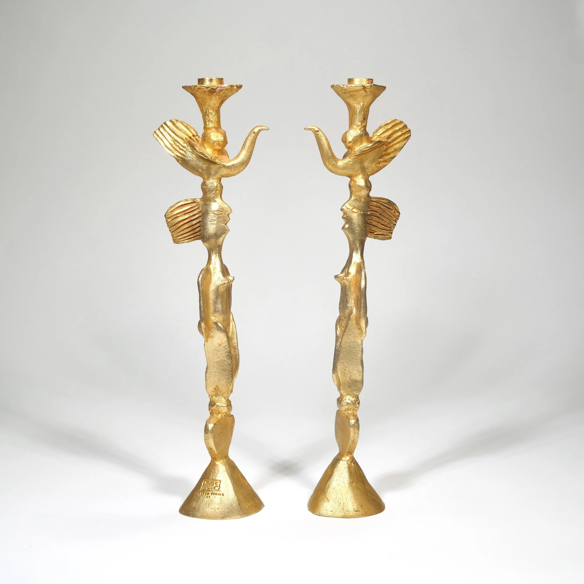 Pierre Casenove Gilt Bronze Candlesticks  $1,900 