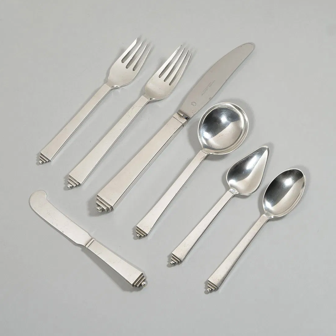 Georg Jensen Pyramid Pattern Flatware  $7,000 