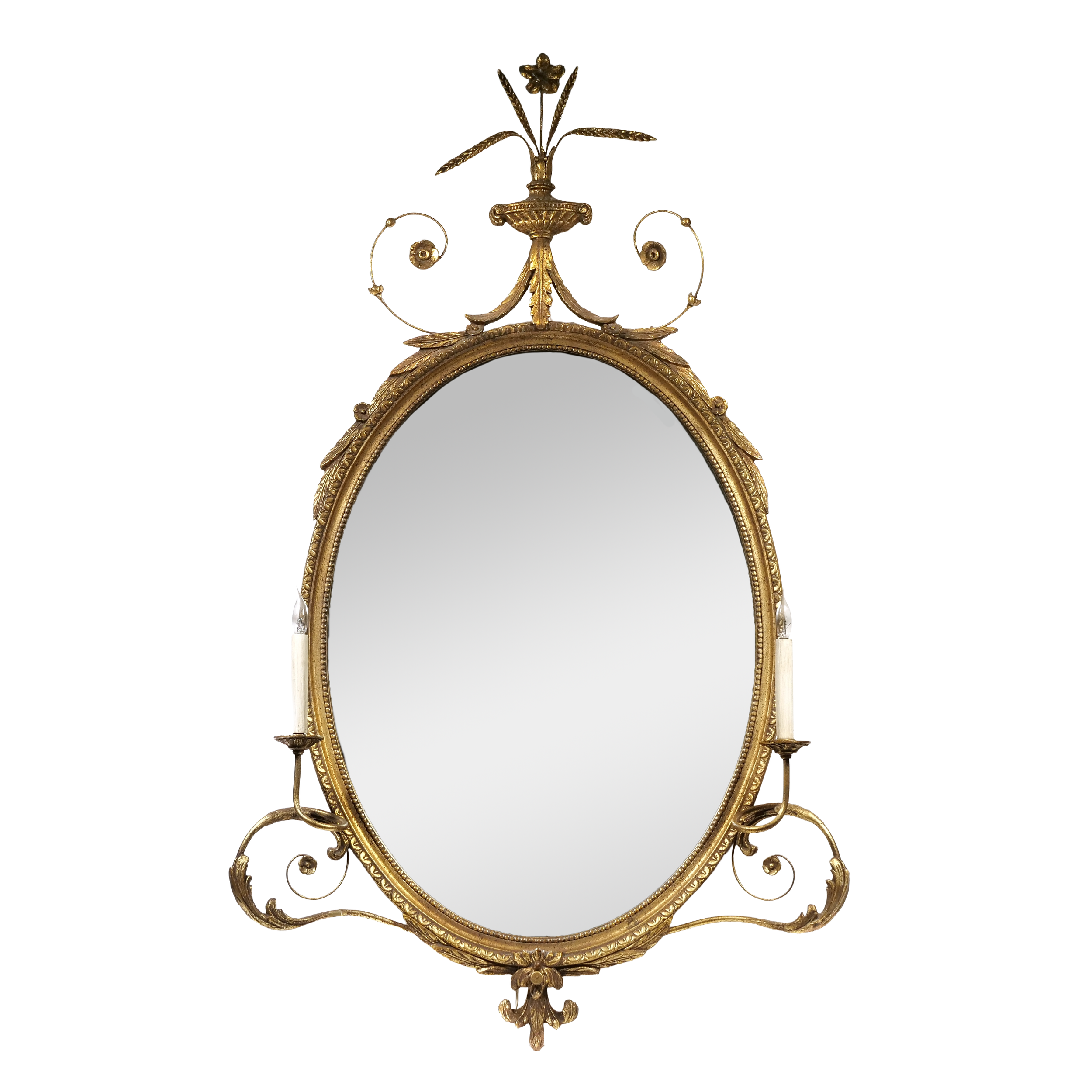 ADAM STYLE OVAL GILTWOOD MIRROR