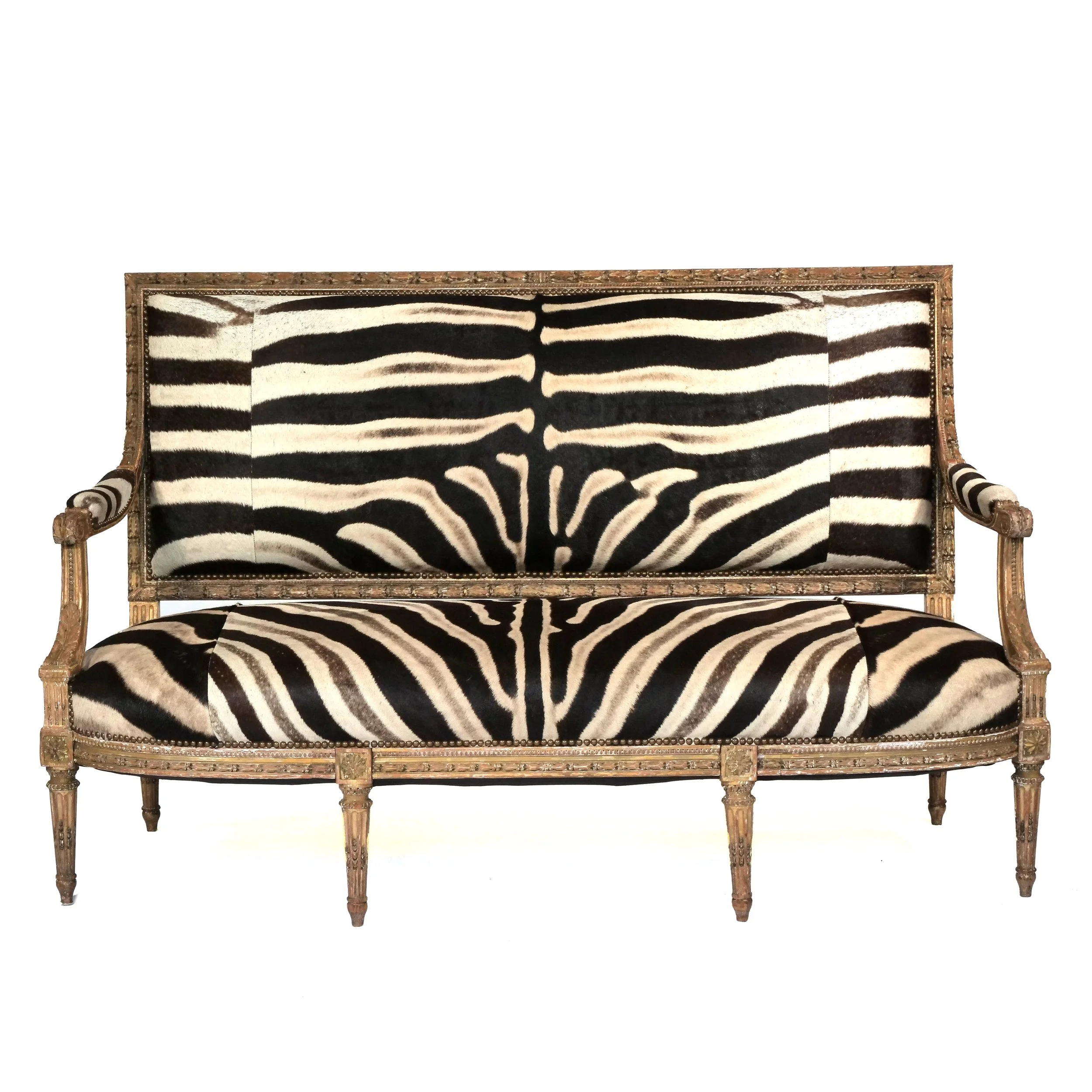 Zebra Upholstered Louis XVI Settee
  $8,000 