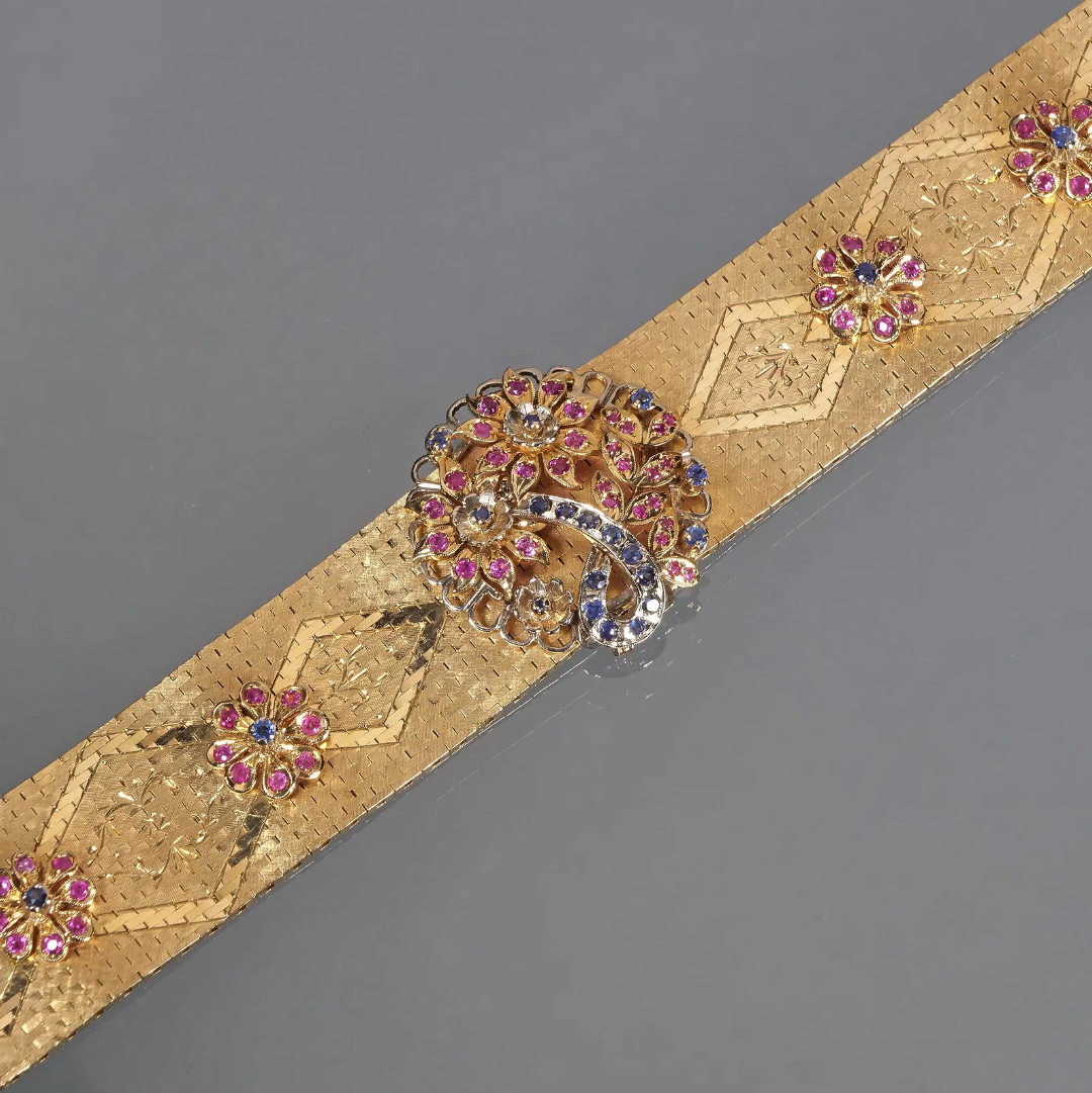 Italian 18k Gold Convertible Brooch Bracelet 
  $6,000 