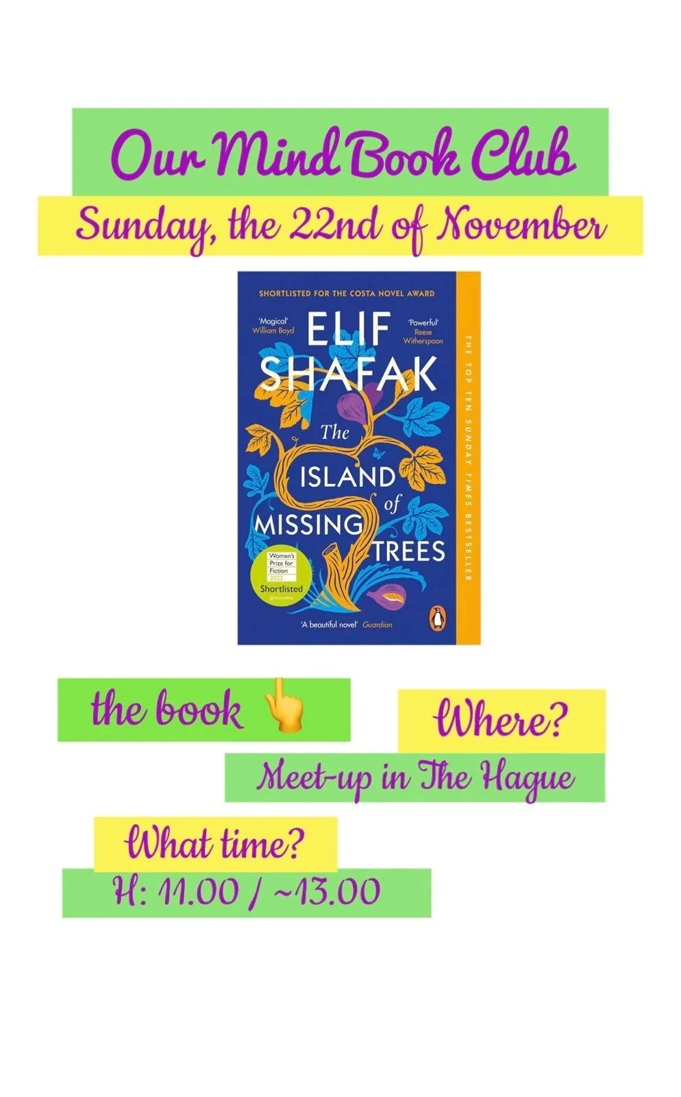 Book Club - "The Island of missing trees" by Elif Shafak