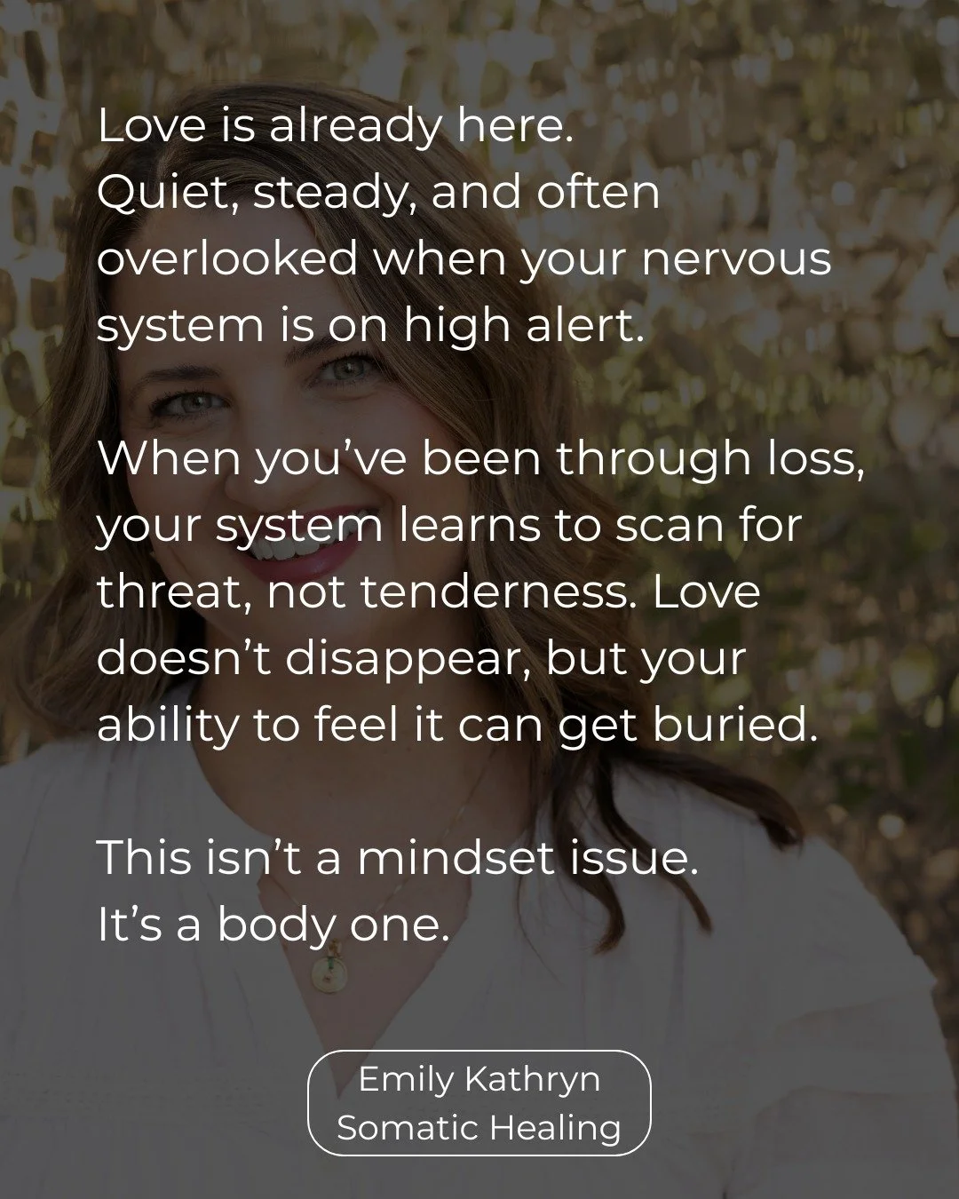 A loving reminder: it&rsquo;s okay if you can&rsquo;t always feel the love around you.

Loss can temporarily rewire your nervous system toward protection. 

When you&rsquo;ve been hurt or overwhelmed, your body prioritizes staying alert, not staying 