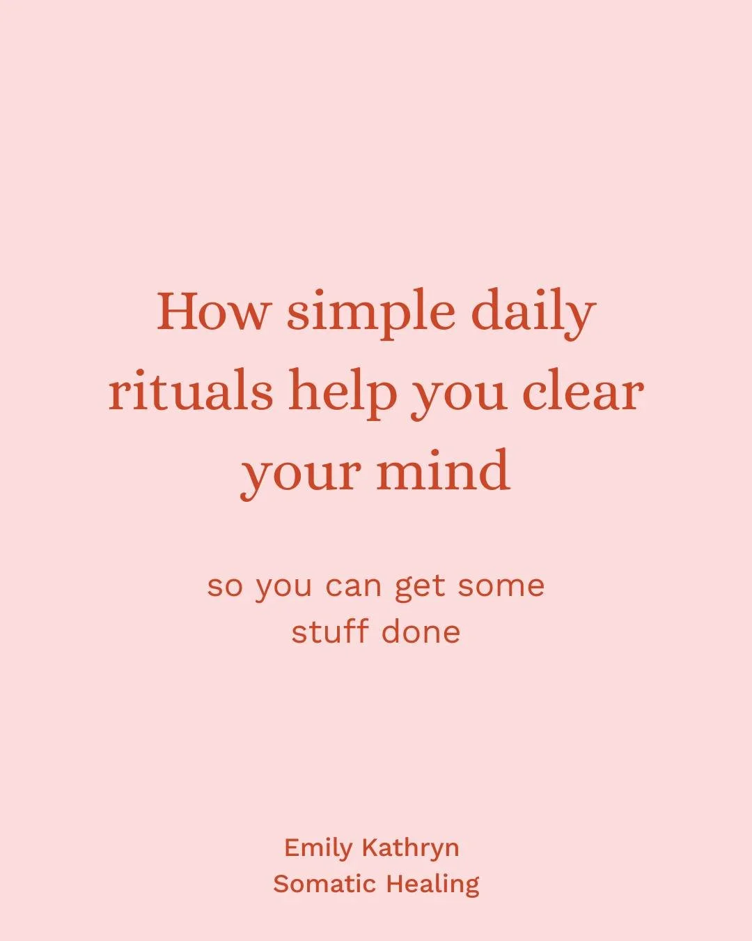 What&rsquo;s something small yet comforting you could add to your morning *every* morning so that your day starts with predictability rather than uncertainty?

This is something I help clients with - creating safe/familiar/predictable in the midst of