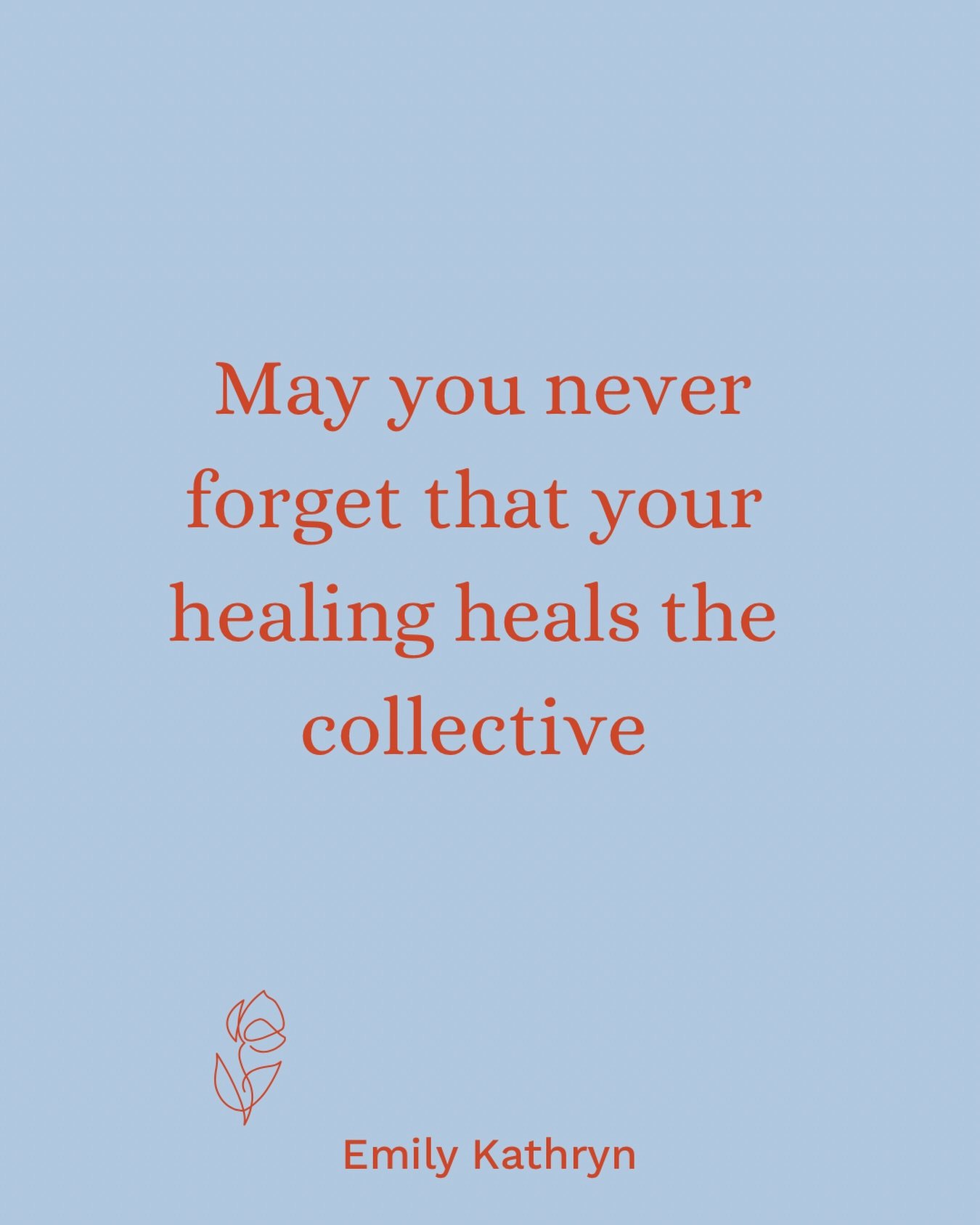 You do not heal in a silo. 

Your healing work has a direct impact on the way you show up in the world. Everything from the way you think about things to the way you interact with loved ones and perfect strangers. 

Your healing has a ripple effect f