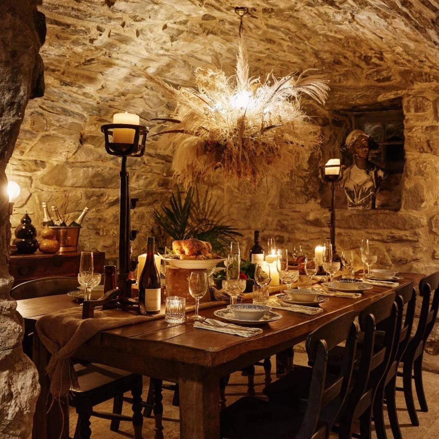 Dinner im Gewölbe, rustikales Hochzeitsflair in Kilmartin Castle