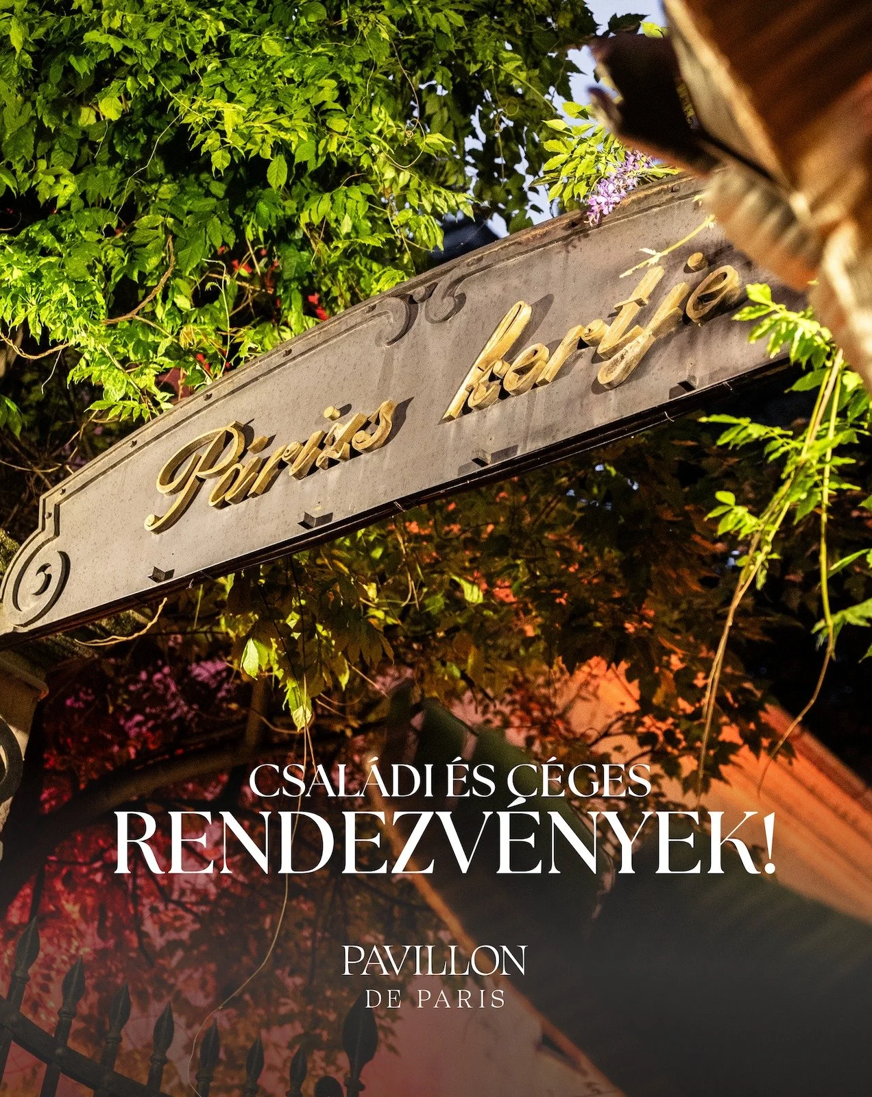 Tervezitek m&aacute;r az &eacute;v v&eacute;gi esem&eacute;nyeket? ✨
Keress minket, ha seg&iacute;thet&uuml;nk: exkluz&iacute;v k&ouml;rnyezet, catering szolg&aacute;ltat&aacute;s, ut&aacute;nozhatatlan francia hangulat Buda legszebb kerti pavilonj&a