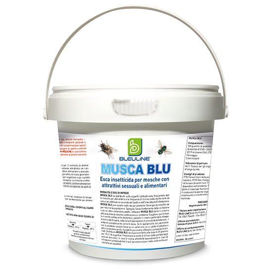 Musca Blu 1 Kg – Esca Granulare Insetticida per Mosche con Attrattivi Sessuali e Alimentari, PMC